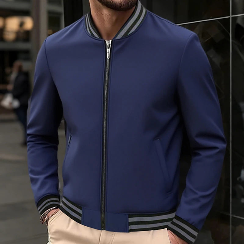 Men's High Quality Windproof Jacket 2025 Spring Autumn Outdoor Sports Solid Casual Baseball Uniform Zipper Placket Coats