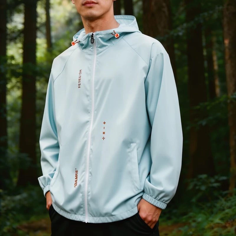 UPF50+ Ice Silk UV Sun Protection Jacket Men Outdoor Softshell Windbreaker Hiking Camping Coats Lightweight Sunscreen Skin Coats