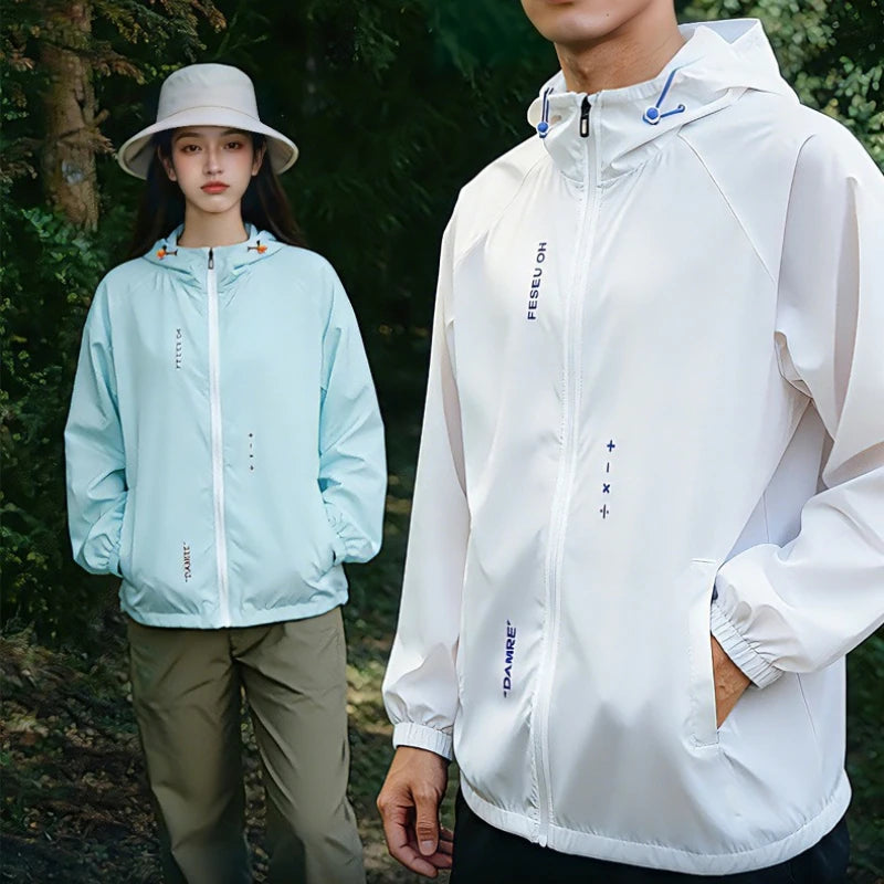 UPF50+ Ice Silk UV Sun Protection Jacket Men Outdoor Softshell Windbreaker Hiking Camping Coats Lightweight Sunscreen Skin Coats