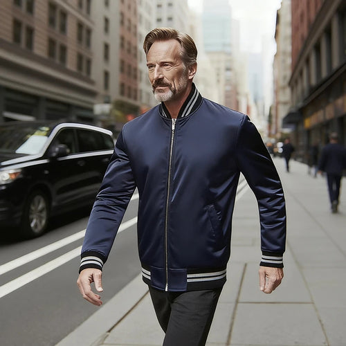 Men's High Quality Windproof Jacket 2025 Spring Autumn Outdoor Sports Solid Casual Baseball Uniform Zipper Placket Coats